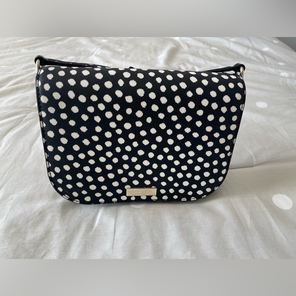 Kate Spade Black and White Dotted Crossbody Bag